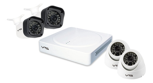 Kit Dvr Vta 4 Cámaras Hibrido 5 En 1