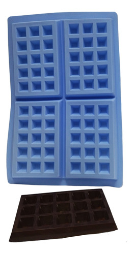 Molde Waffles Tabletas De Chocolate Barras X 4 De Silicona  