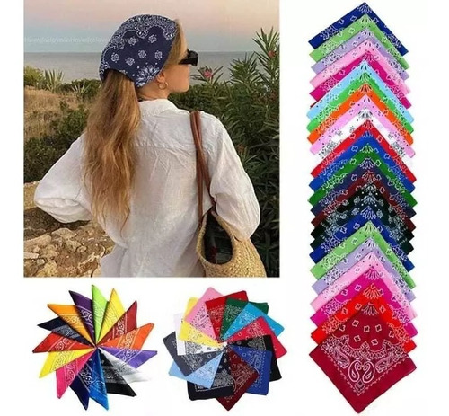 Pañoletas Bandanas Pack 4 Surtida Pañuelo Tela Estampado