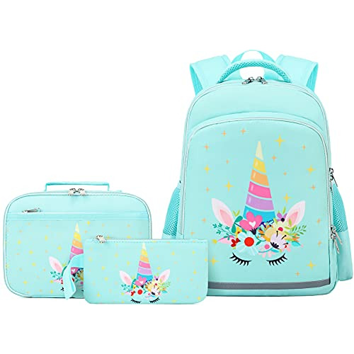 Unicornio Mochila Y Almuerzo Caja Para Niñas Mochila 6rpsw