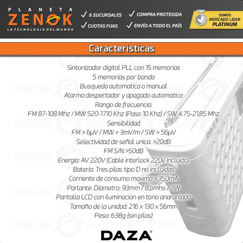 Radio Dual Multibanda Digital Alarma Despertador 220v Pilas