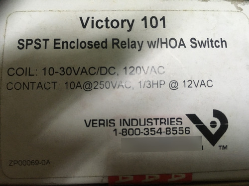 Enclosed Relay W/hoa Switch 120vac