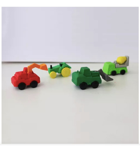 Set 24 Gomas Borrador Coches Camioncitos Util Escolar Niños Color