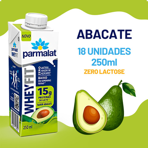 Parmalat Wheyfit Bebida Láctea Sabor Abacate Pack 18un 250ml