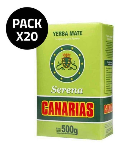 Yerba Mate Canarias Serena 1/2 Kg Pack X20