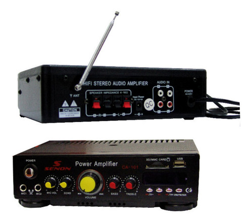 Imagen 1 de 4 de Amplificador Karaoke Con Bluetooth Usb Y Radio Fm 220 - 12 V