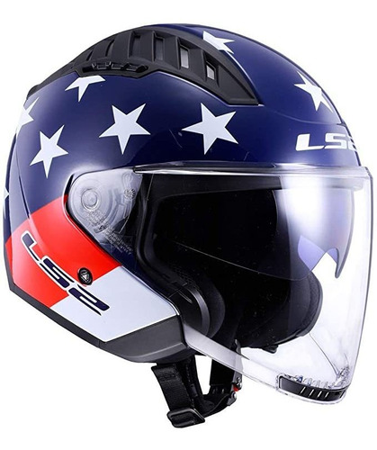 Ls2 Helmets Copter - Casco Abierto (rojo Americano/blanco/a.