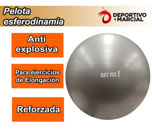 Imagen 2 de 8 de Pelota Esferodinamia 85 Cm + Inflador Reforzada Pilates Cuot