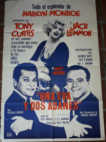 Afiche Original-una Eva Y Dos Adanes- Marilyn Monroe