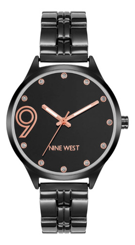 Relo Nine West Para Mujer Acero Negro Nw2915migy
