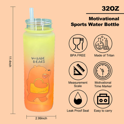 Botella De Agua Deportiva Gym Portátil Transparente Mayoreo