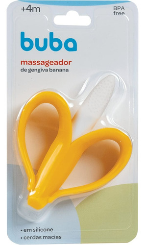 Massageador De Gengiva Banana Com Cerdas Macias Buba ® +3m