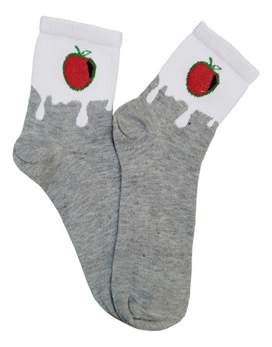 Tin Calcetín Largo Colores Dama Frutitas 23-26 Cm 6 Pares