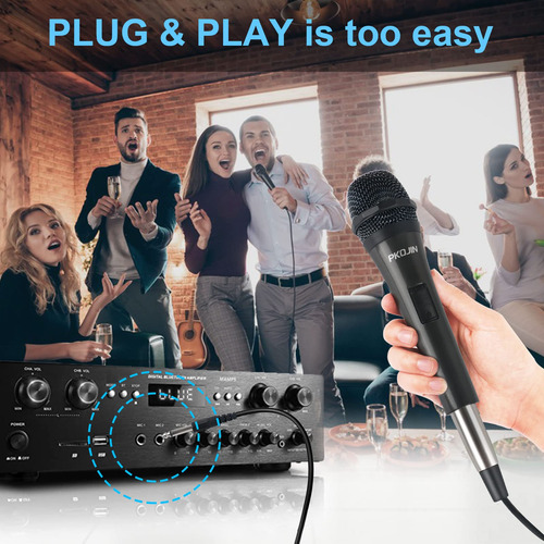 Micrófono De Karaoke Con Cable De 3 Metros Para Cantar Negro