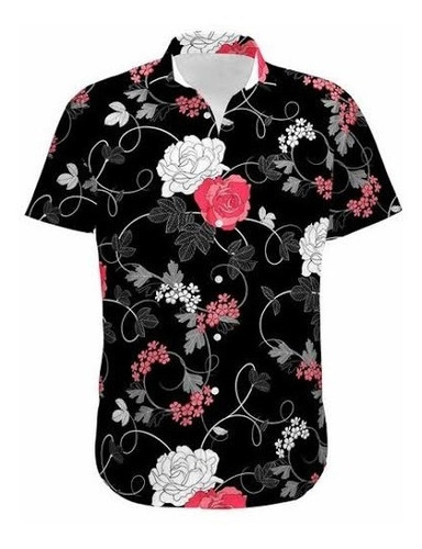 Imagem 1 de 8 de Kit 9 Camisa Social Masculina Floral Estampada Florida Top