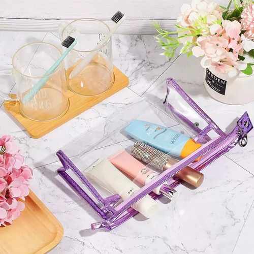 Kit 5 Bolsa Cosméticos Transparente Feminina