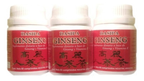 Imagen 1 de 3 de Ginseng Coreano + Vitamina E Dasipa. Pack 3 X 60 Comprimidos