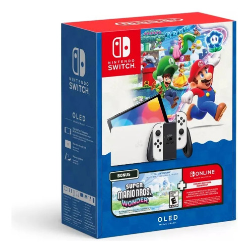 Consola Nintendo Switch Oled Mario Wonder + 12 Meses Online (Usado)