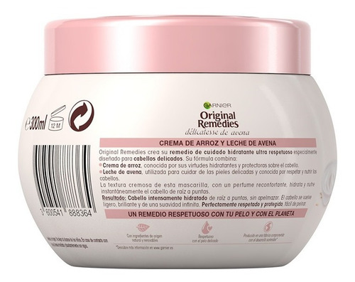 Imagen 3 de 6 de Crema De Tratamiento Delicatesse Avena Original Remedies