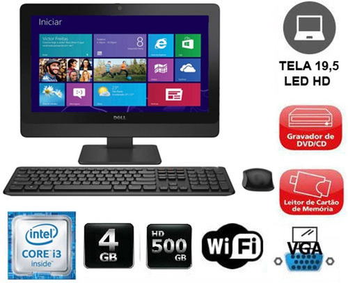 All In One Dell Optiplex 3030 Intel Core I3 4gb 500gb - Novo
