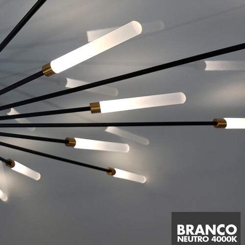 Paflon Led Circulo Moderno Luminária Mesa 20 Pontas Sala Teto Sobrepor Com Adaptação Luxo Chip Led Casa Attract 4x4sc