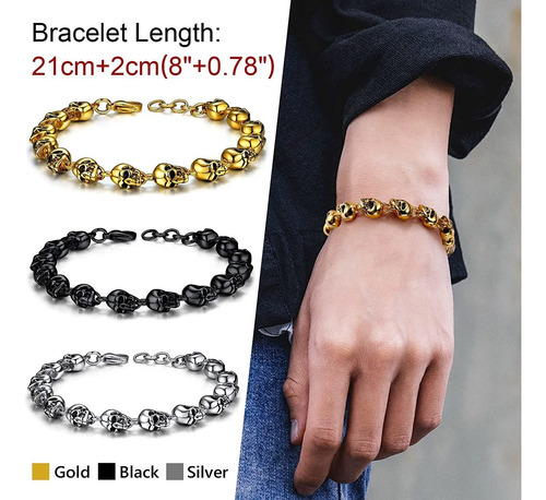 Pulsera De Cala Gótica Para Hombres, Mujeres, Acero I...
