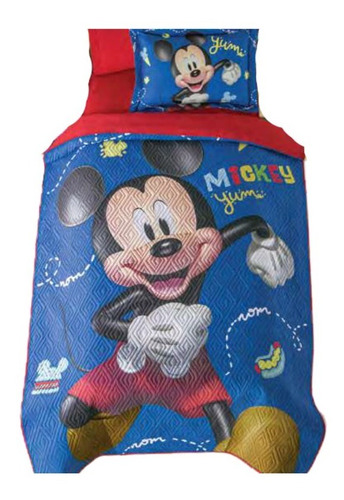 Edredón Niño Mickey Ligero Individual 2 Vistas Con 1 Funda