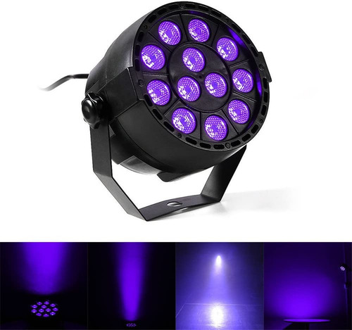 Imagen 1 de 6 de Tacho De Luz Negra Led Uv Fluo Mini Dmx 12 Luces Oferta