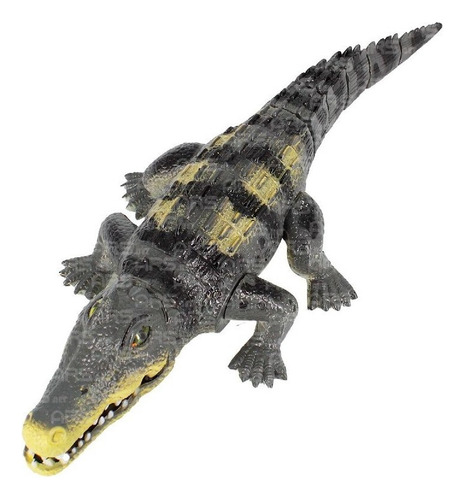 Juguete grande de cocodrilo y caimán en 3D, con movimiento y sonido, color gris