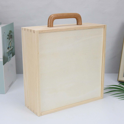 Caja De Madera Con Asa Con Tapa Cajas Tapa De Madera Grande
