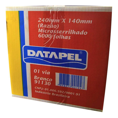 Imagem 2 de 2 de Formulário Contínuo Datapel 1 Via 240mm X 140mm Razão 6000 F