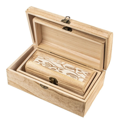 Imagen 1 de 7 de Cajas De Madera Grandes Set 3 Cajas Baúl Joyero