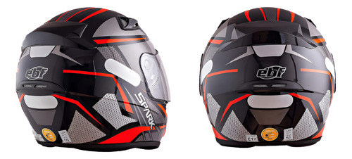 Capacete Moto Masculino Ebf Spark Spider Esportivo Vermelho