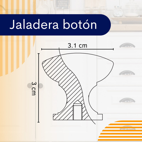Jaladera Tipo Botón Zamak Niquel Cromado***