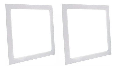 Kit 2 Painel Plafon Led 18w Quadrado Embutir Branco Frio