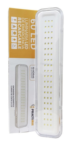 Imagen 3 de 5 de Luz de emergencia Practiled LE5 LED con batería recargable 5 W 220V - 240V blanca