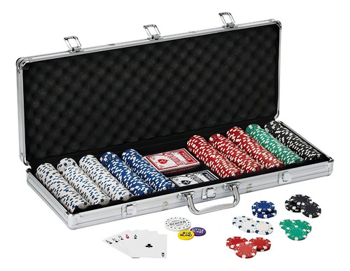 Fichero Poker 500 Fichas Maletin Y Barajas -msi