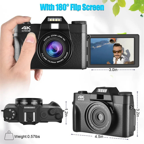 Digital De 48mp Videocámara Web 4k Con Wifi De 3 16x