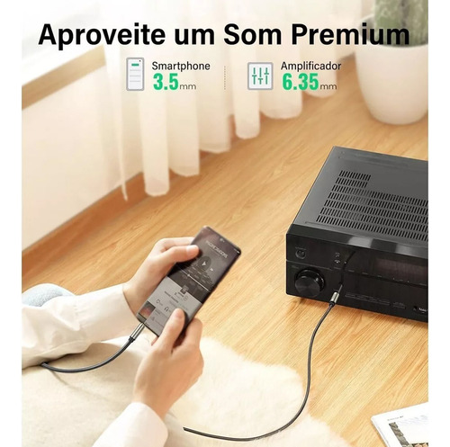 Ugreen Cabo De Audio P2 3.5mm P/ P10 3.35mm Estéreo 2m 10628