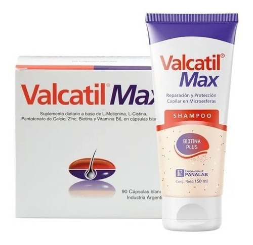 Combo Valcatil Max X 90 Caps + Valcatil Shampoo X 150 Ml