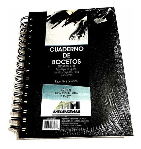 Imagen 1 de 1 de Cuaderno Para Bocetos Mecanorma, Pasta Dura 80 Hojas