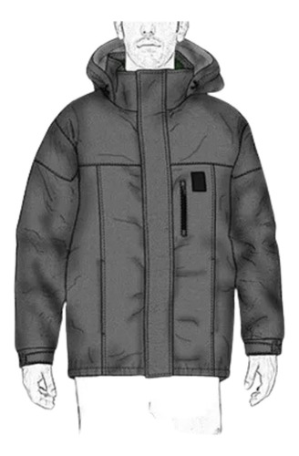 Molde, Patrón Parka Impermeable Hombre