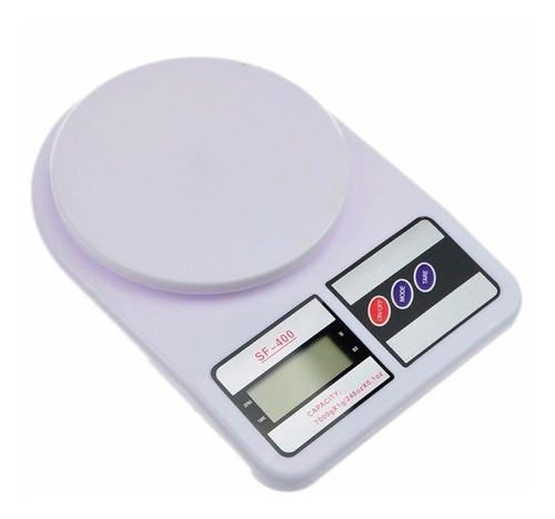 Báscula de cocina digital SQ Cozinha SF-400 pesa hasta 10kg blanca
