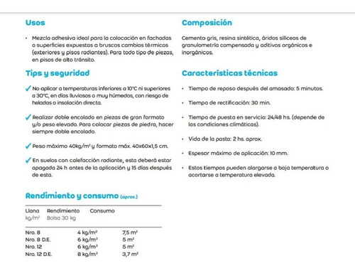 Imagen 4 de 8 de Pegamento Weber Superflex 30 Kg Interior-exterior Transitabl