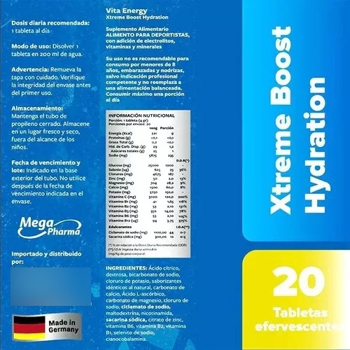 Xtreme Boost Bebida Isotónica Efervescentes X 20 Pack 10 Un