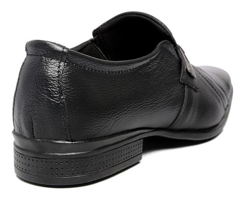 Imagem 3 de 4 de Sapato Social Preto Masculino Cano Baixo Detalhe Invertido