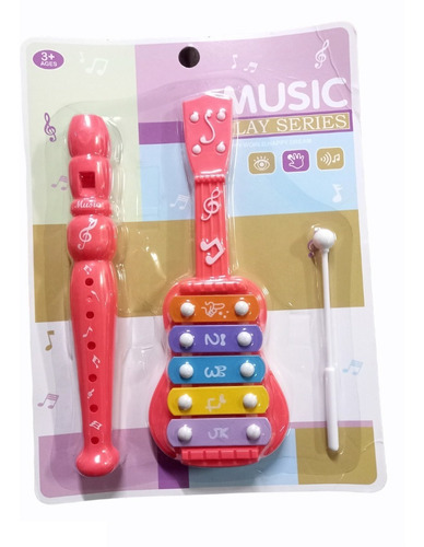 Set Juego Musical Para Niños Flauta Y Xilofono Pequeño