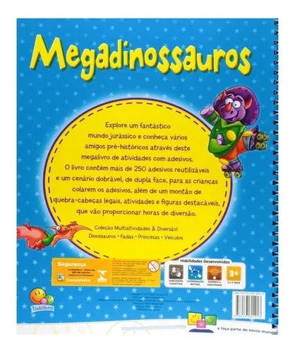 Livro Infantil Dinossauros - Adesivos, Atividades, Jogos E