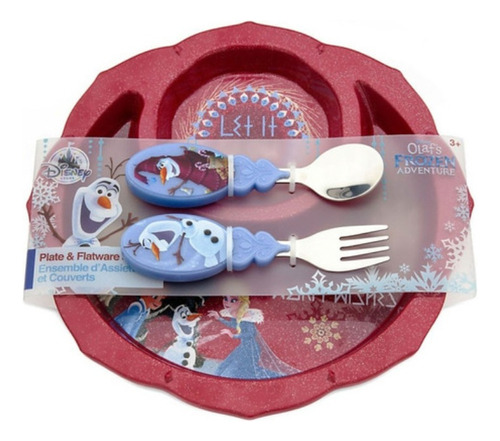 Plato 3 Div Con Cubiertos Frozen Disney Store