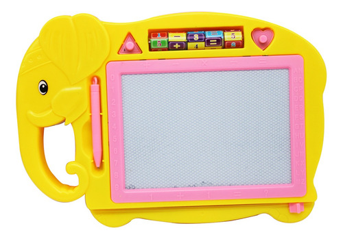 Imagem 4 de 7 de Lousa Magica Infantil Elefante Caneta Carimbo Quadro Amarelo